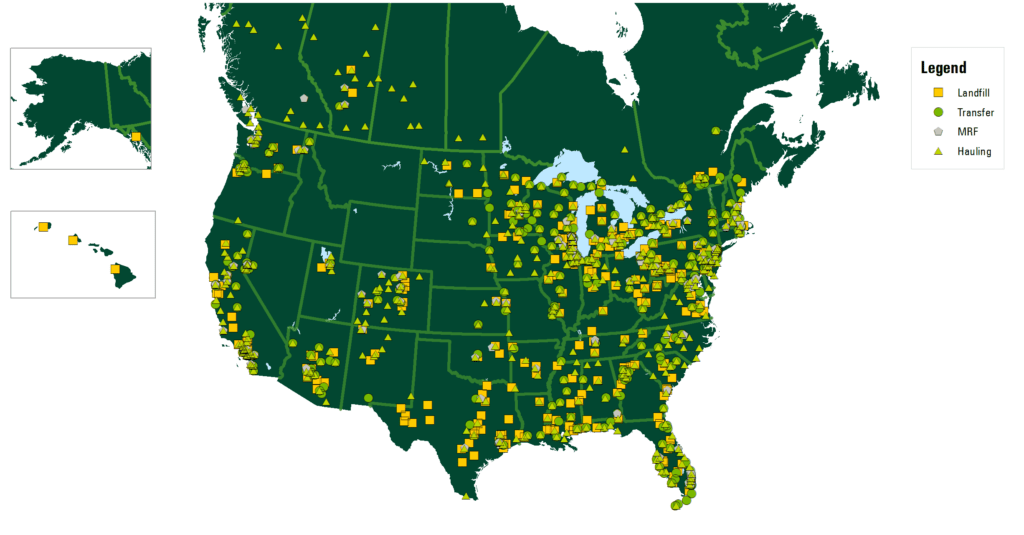 Standorte von Waste Management in Nordamerika