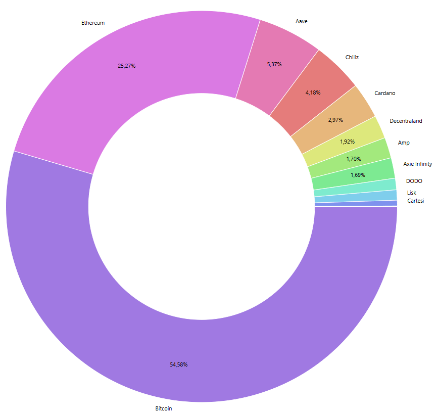 Übersicht der Kryptowährungen in meinem Portfolio Ende Februar